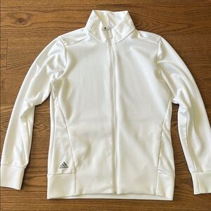 Adidas Women's Textured Full-Zip White Jacket.